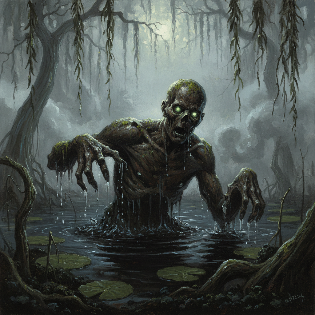 Bog Mummy, original Pathfinder 2e monster artwork by ZapGM