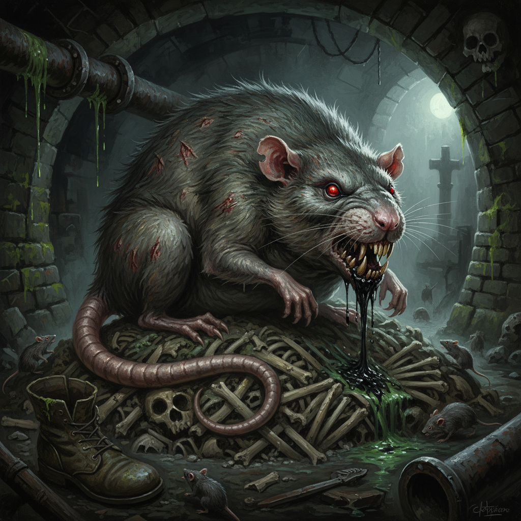 Wererat, Rat Form, original D&D 5e monster artwork by ZapGM