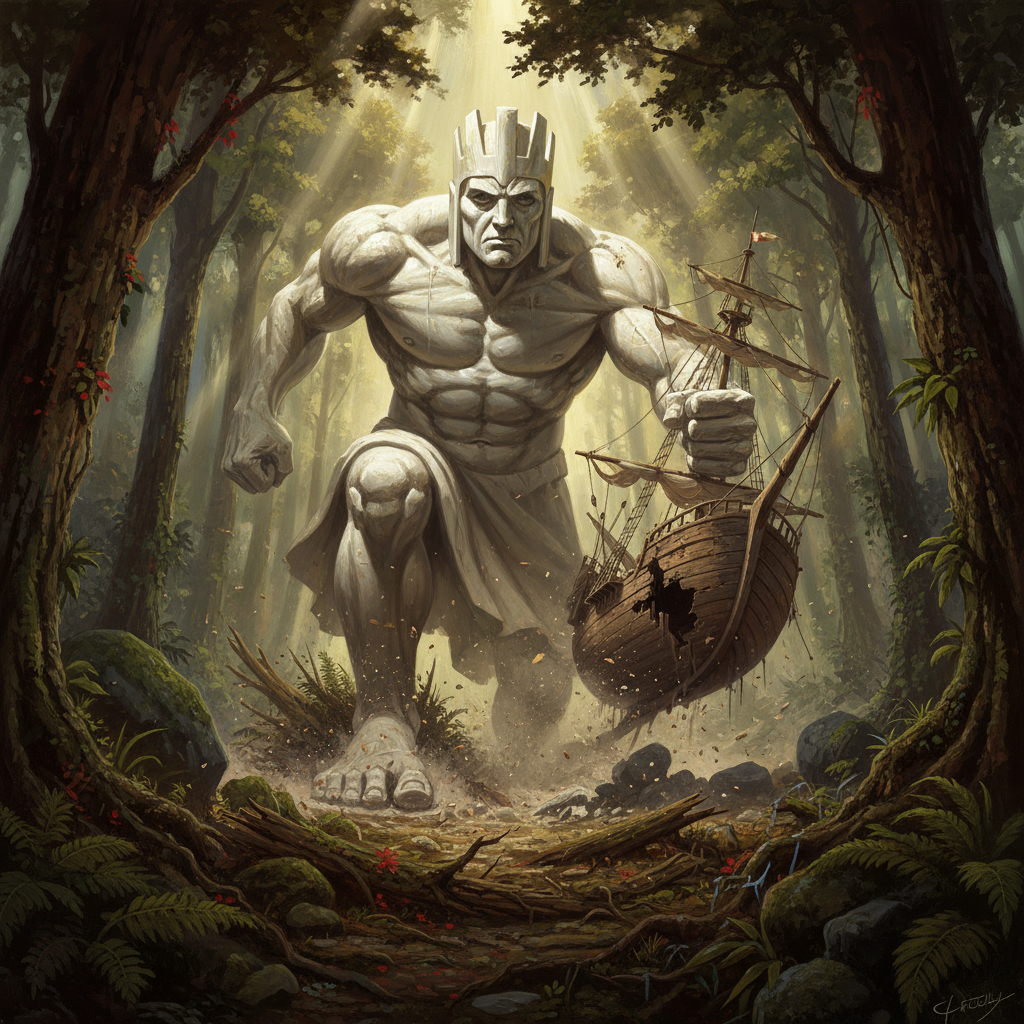 Animated Colossus, original Pathfinder 2e monster artwork by ZapGM
