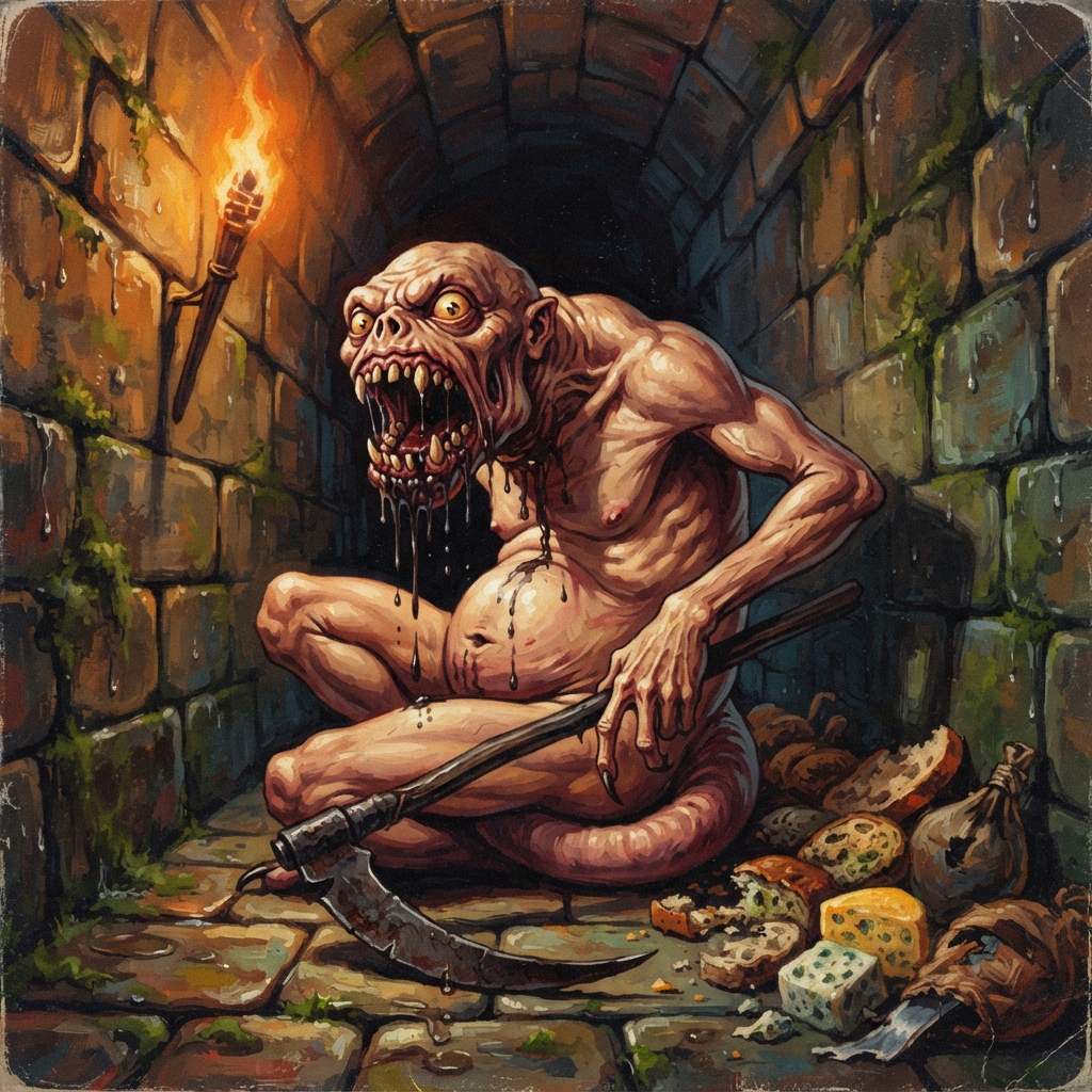 Gluttonyspawn, original Pathfinder 2e monster artwork by ZapGM