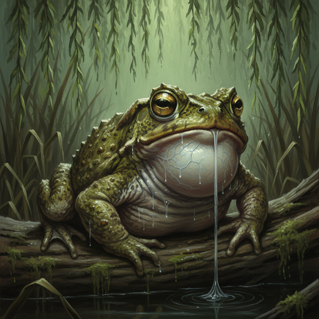 Giant Frog, original Pathfinder 2e monster artwork by ZapGM