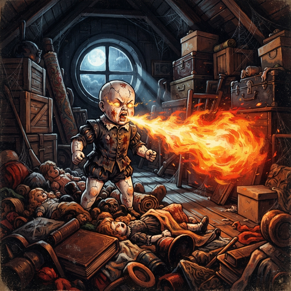 Soulbound Doll (Rash), original Pathfinder 2e monster artwork by ZapGM
