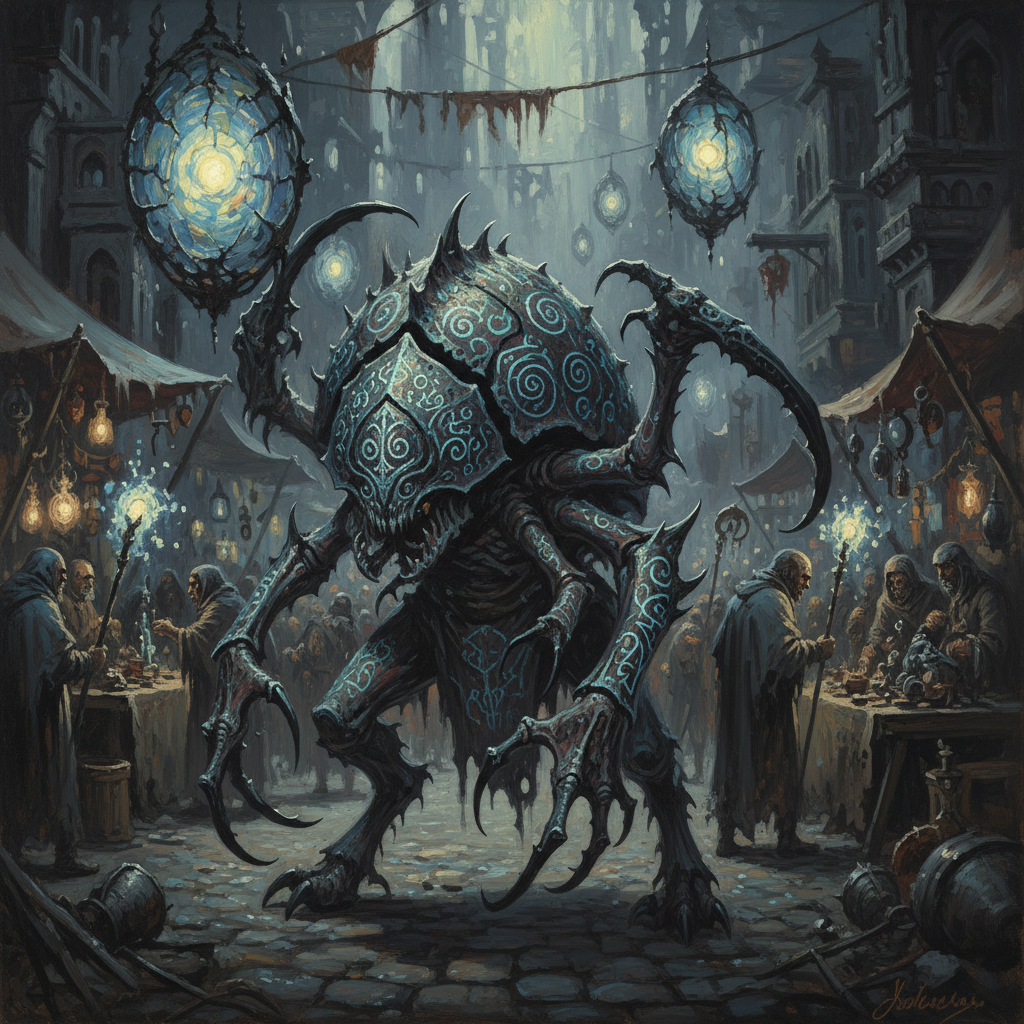D'ziriak, original Pathfinder 2e monster artwork by ZapGM