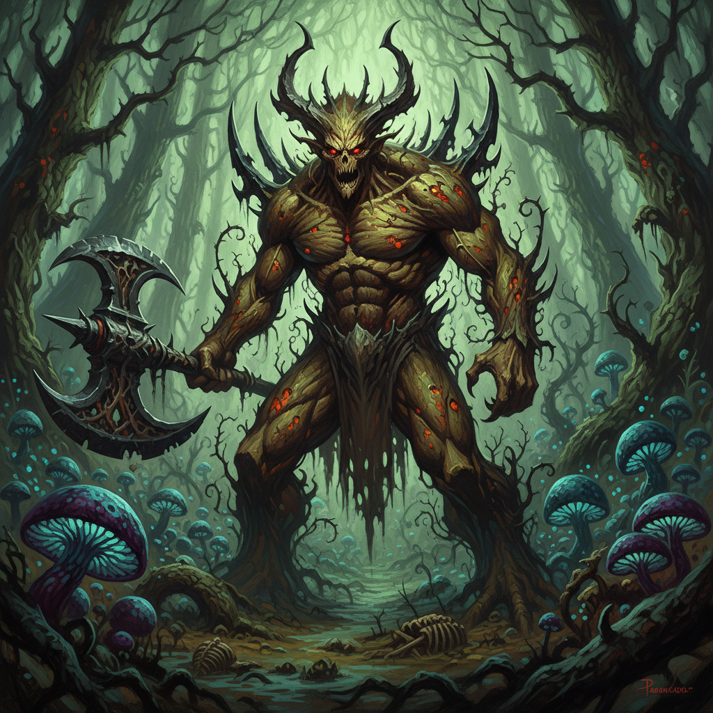 Treerazer, original Pathfinder 2e monster artwork by ZapGM