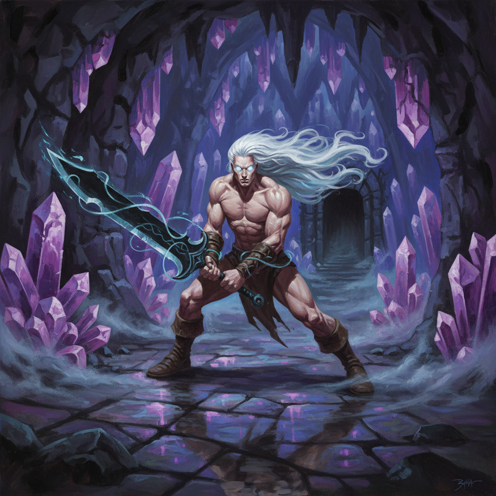 Munavri Spellblade, original Pathfinder 2e monster artwork by ZapGM