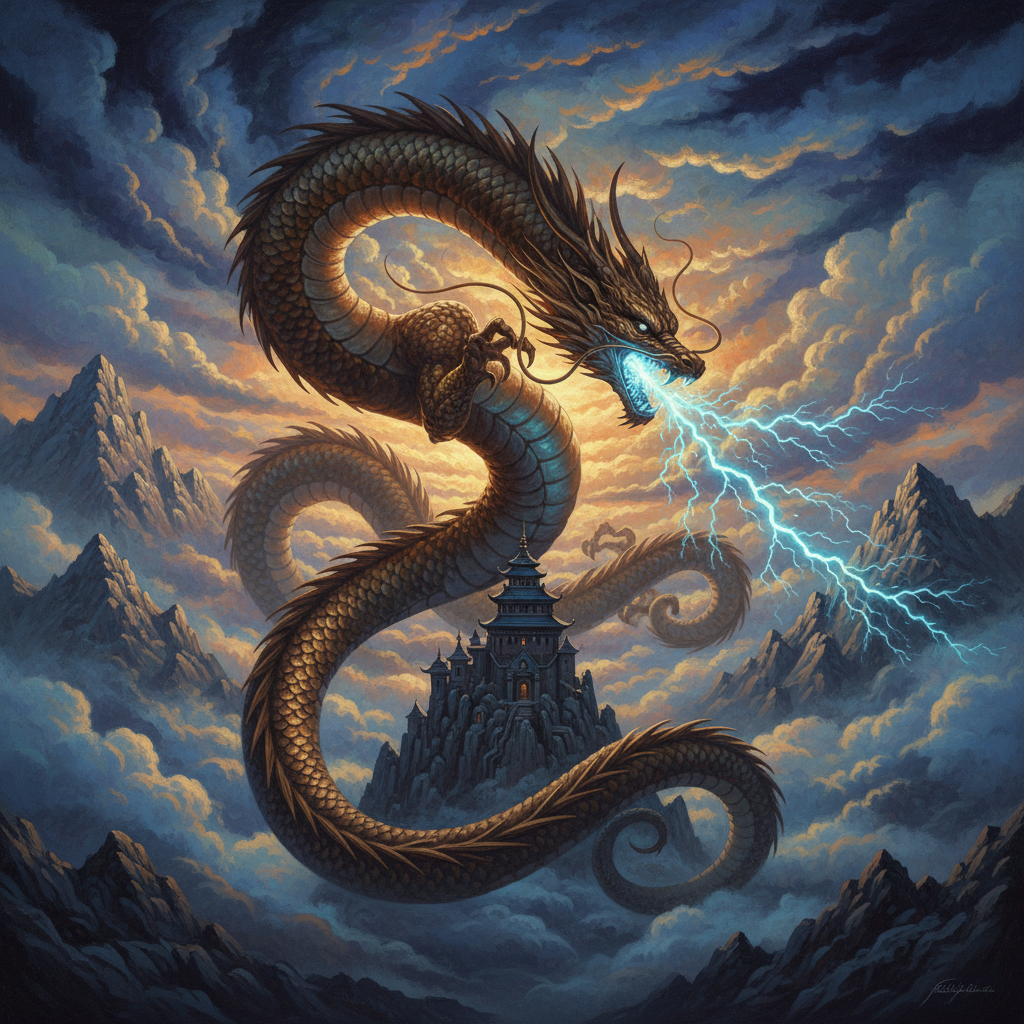Young Sky Dragon, original Pathfinder 2e monster artwork by ZapGM