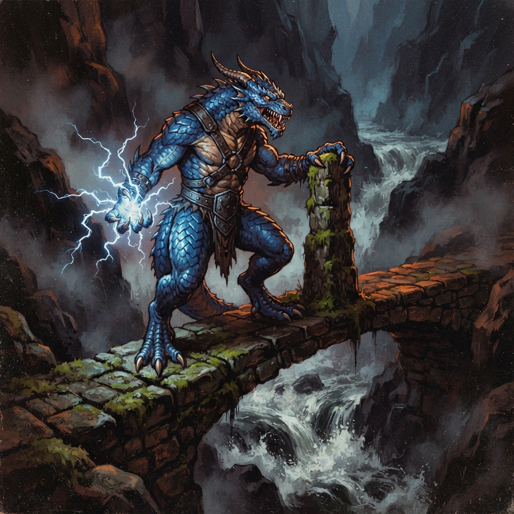 Half-Dragon, original D&D 5e monster artwork by ZapGM