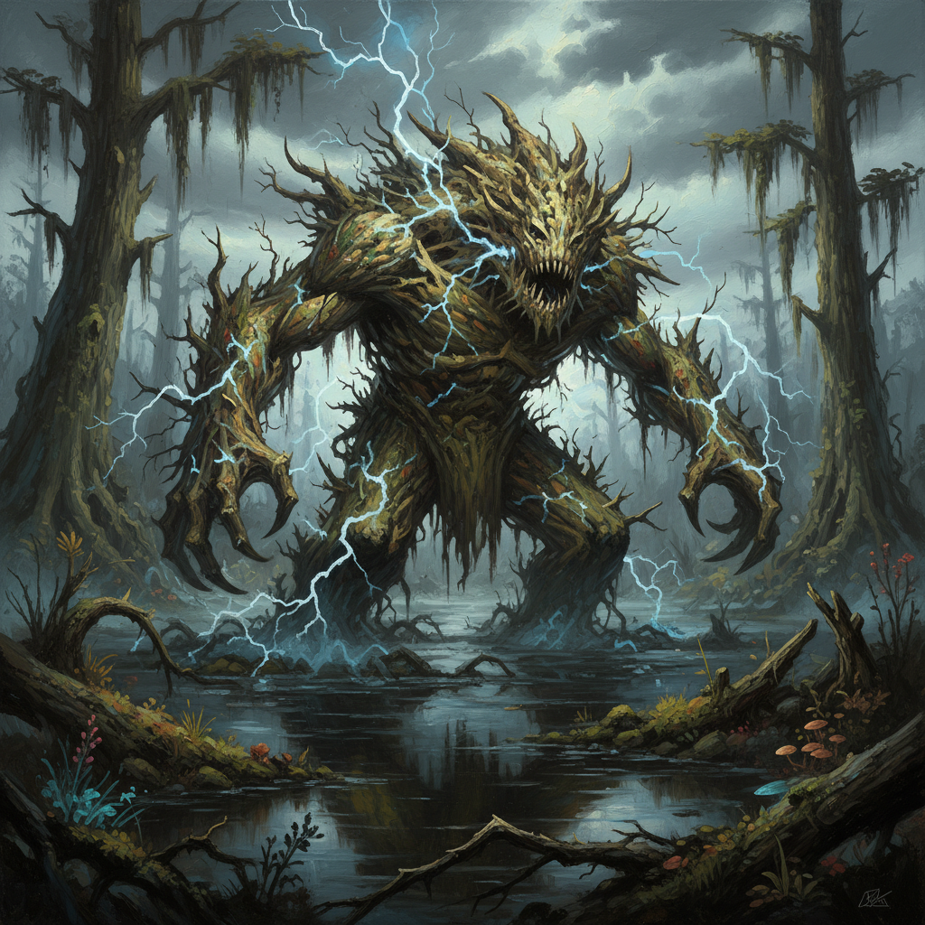 Shambling Mound, original D&D 5e monster artwork by ZapGM