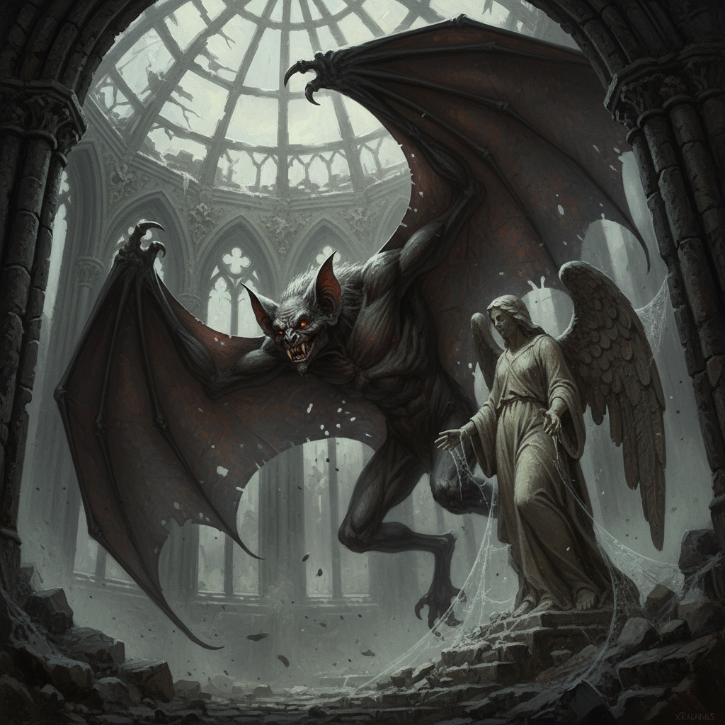 Vampire, Bat Form, original D&D 5e monster artwork by ZapGM