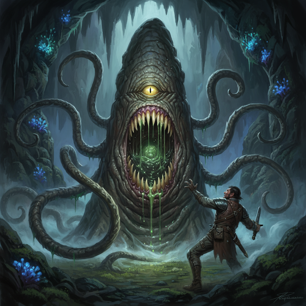 Roper, original D&D 5e monster artwork by ZapGM