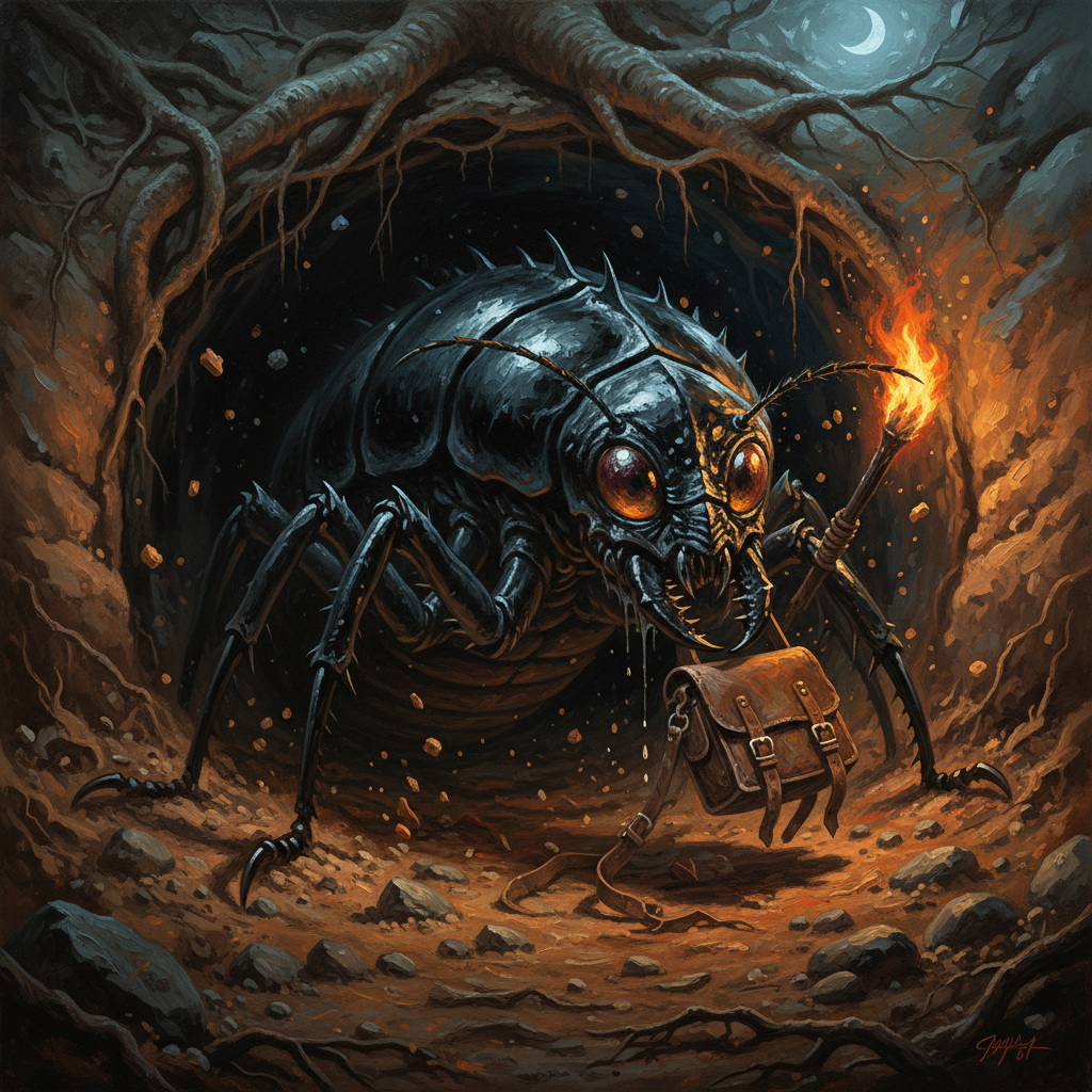 Giant Ant, original Pathfinder 2e monster artwork by ZapGM