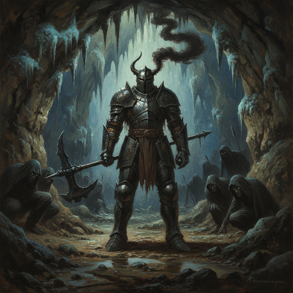Caligni Vanguard, original Pathfinder 2e monster artwork by ZapGM