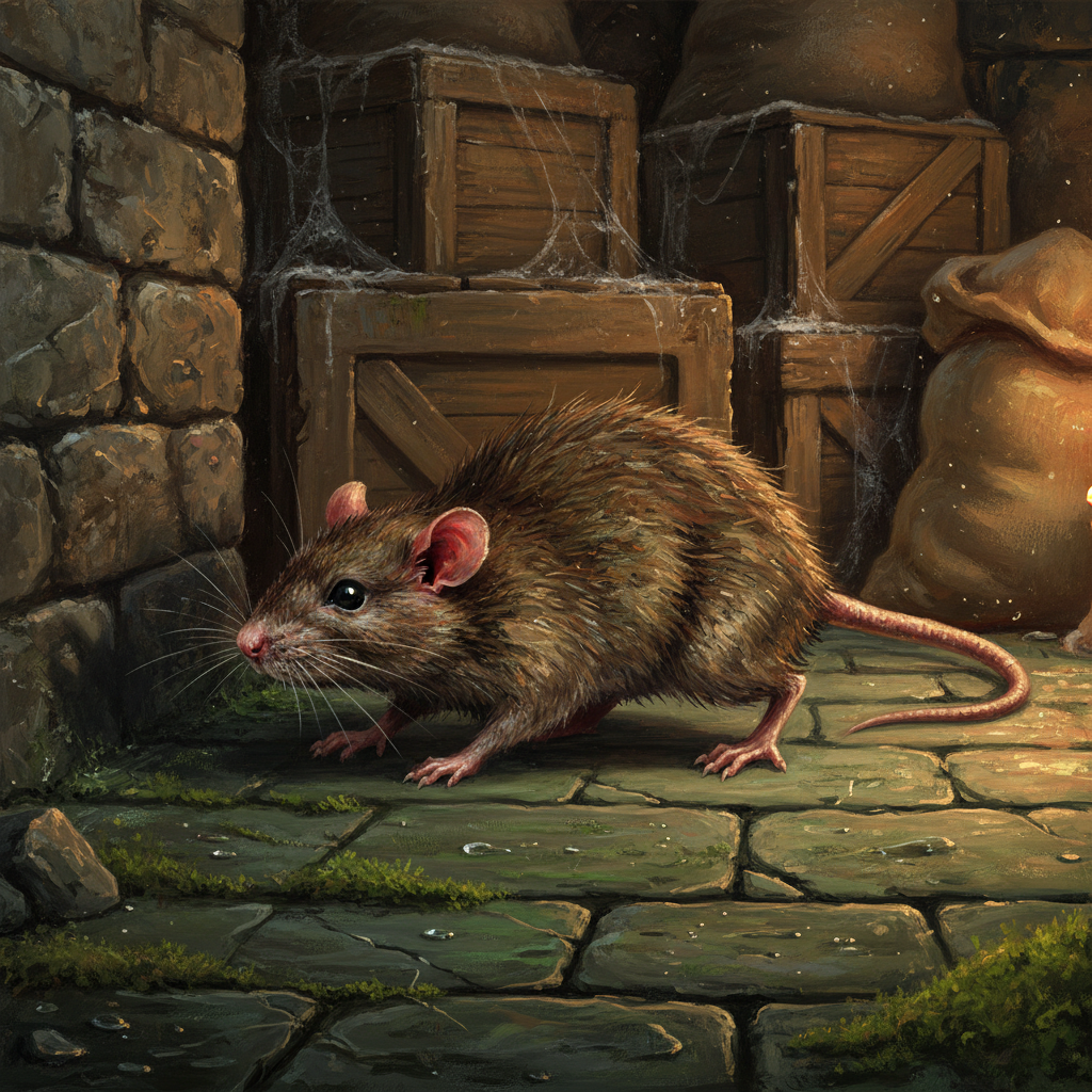 Rat, original D&D 5e monster artwork by ZapGM