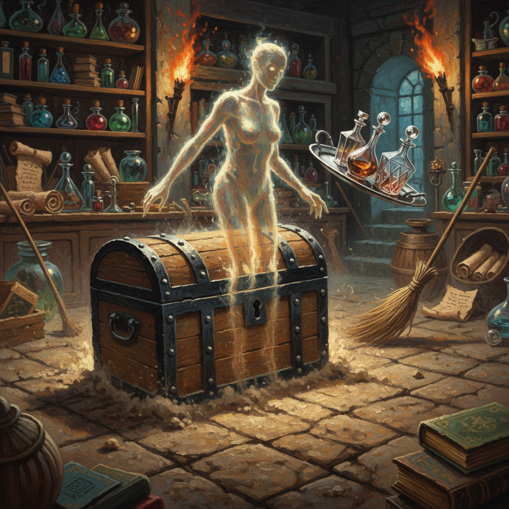 Unseen Servant, original Pathfinder 2e monster artwork by ZapGM