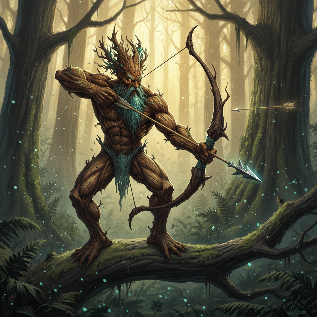 Wood Giant, original Pathfinder 2e monster artwork by ZapGM