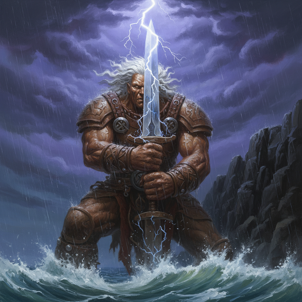 Storm Giant, original Pathfinder 2e monster artwork by ZapGM