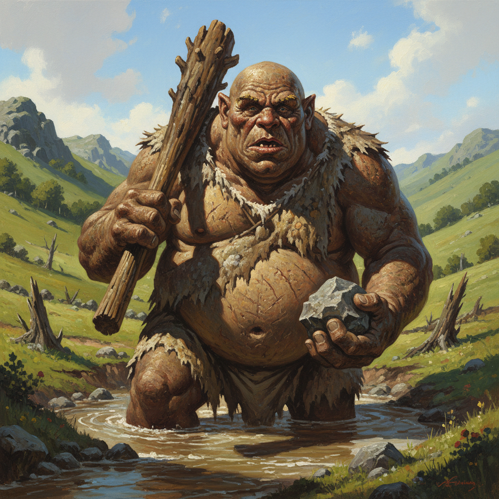 Hill Giant, original D&D 5e monster artwork by ZapGM