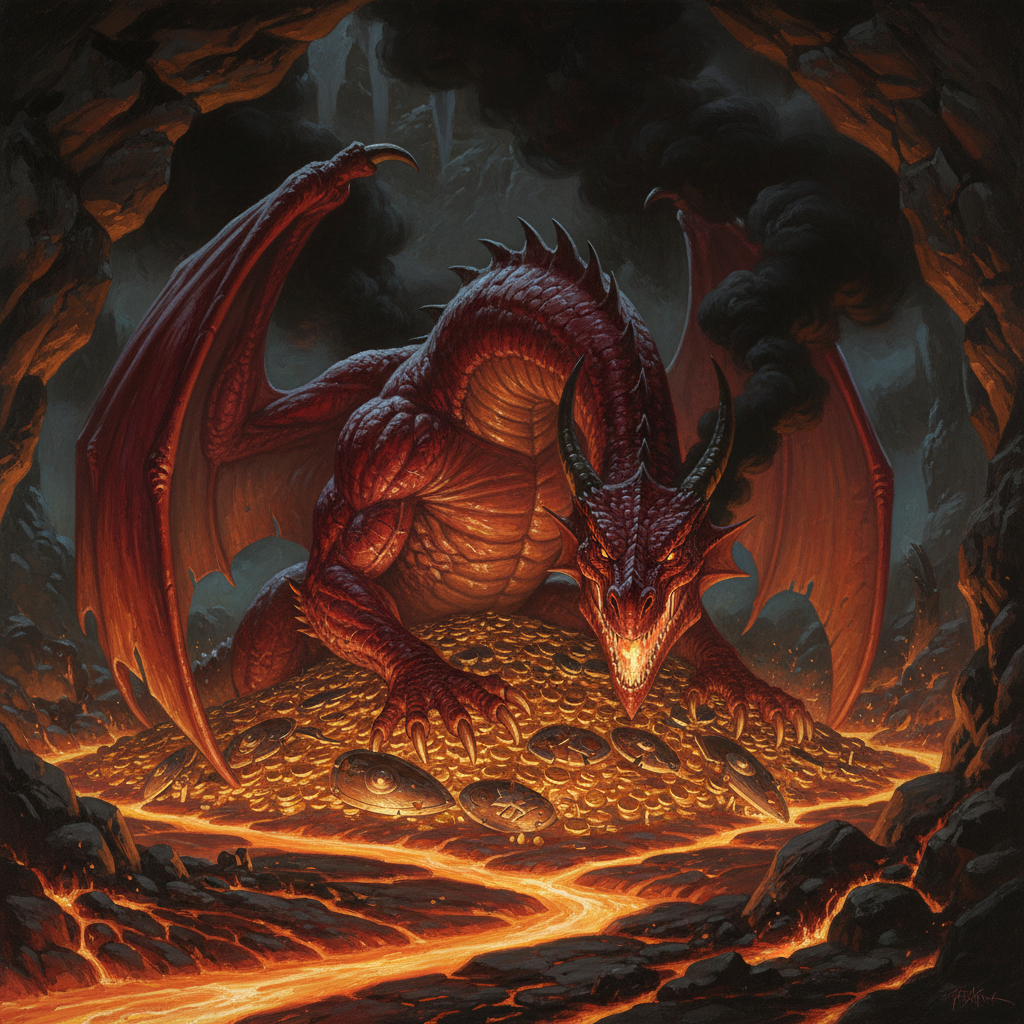 Young Red Dragon, original Pathfinder 2e monster artwork by ZapGM