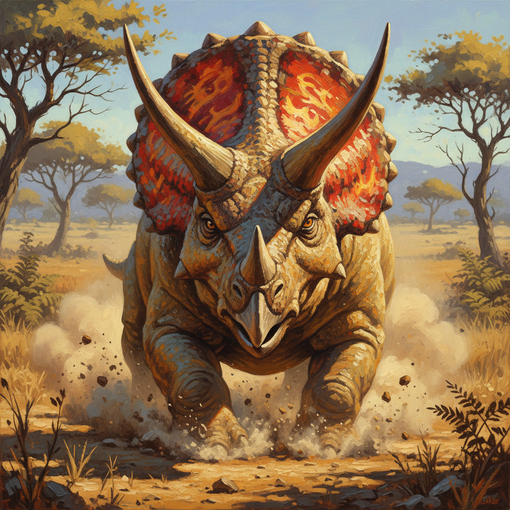 Triceratops, original D&D 5e monster artwork by ZapGM