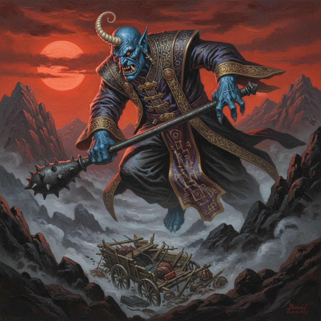 Onidoshi, original Pathfinder 2e monster artwork by ZapGM