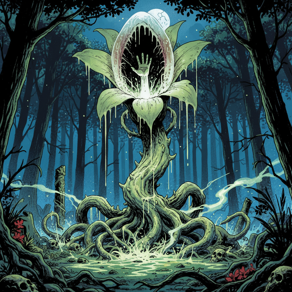 Moonflower, original Pathfinder 2e monster artwork by ZapGM