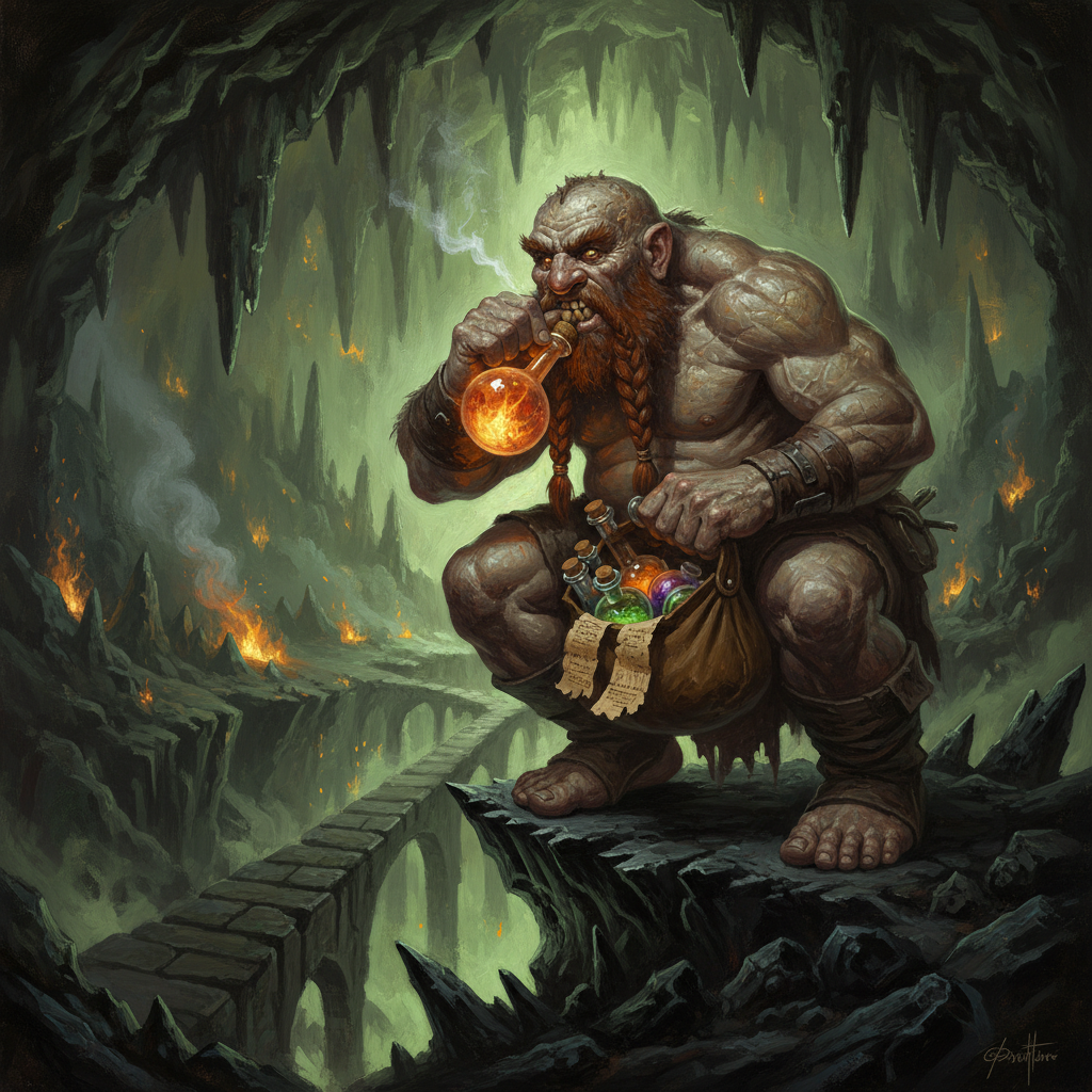 Duergar Bombardier, original Pathfinder 2e monster artwork by ZapGM