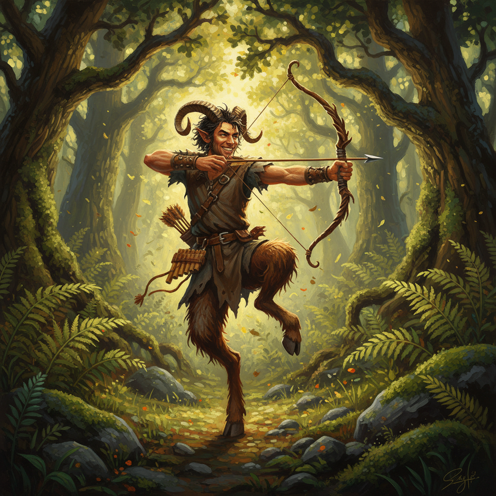 Satyr, original D&D 5e monster artwork by ZapGM