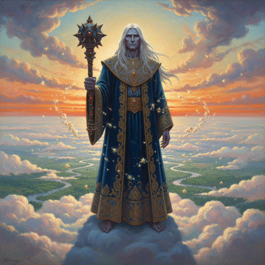 Cloud Giant, original D&D 5e monster artwork by ZapGM