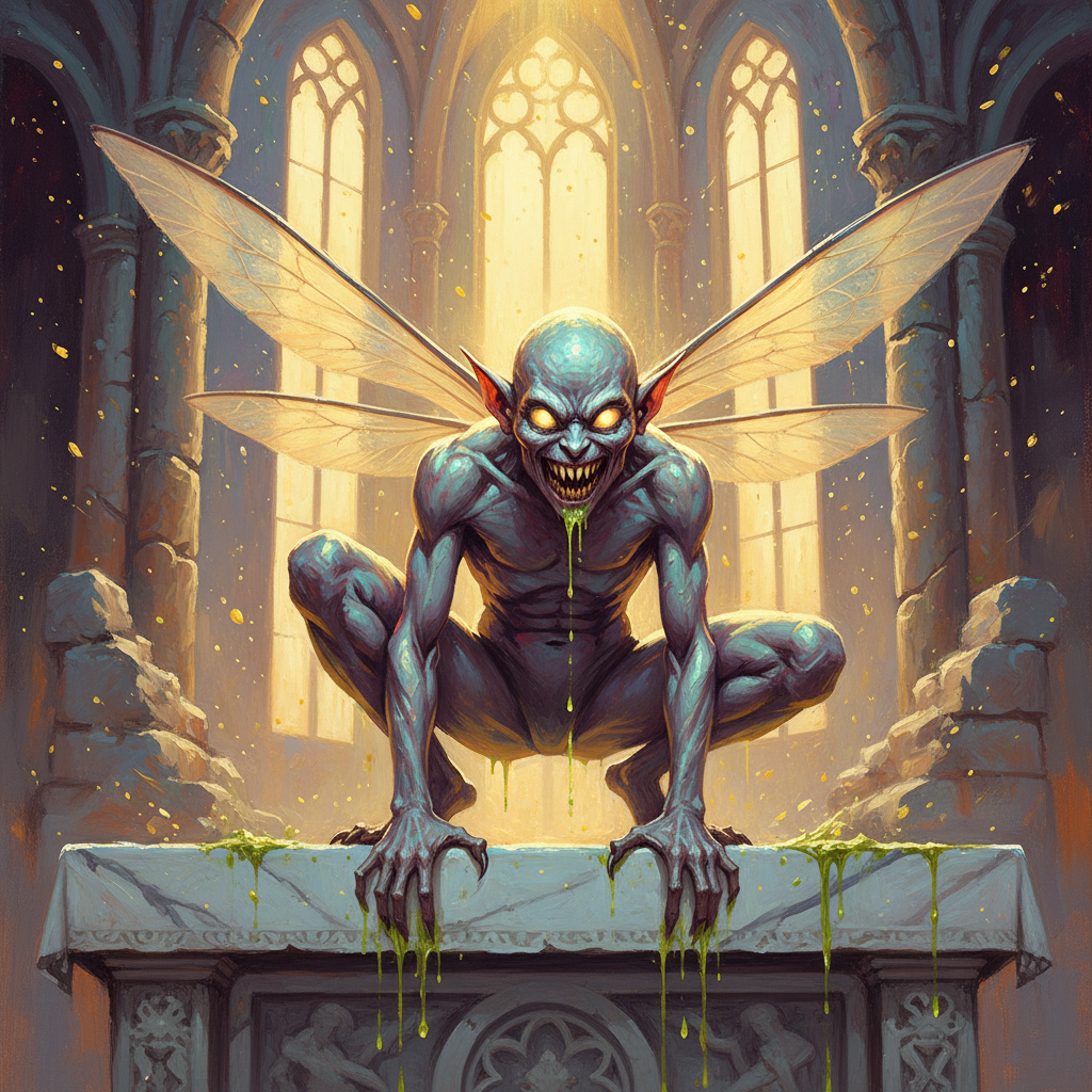 Lurker in Light, original Pathfinder 2e monster artwork by ZapGM