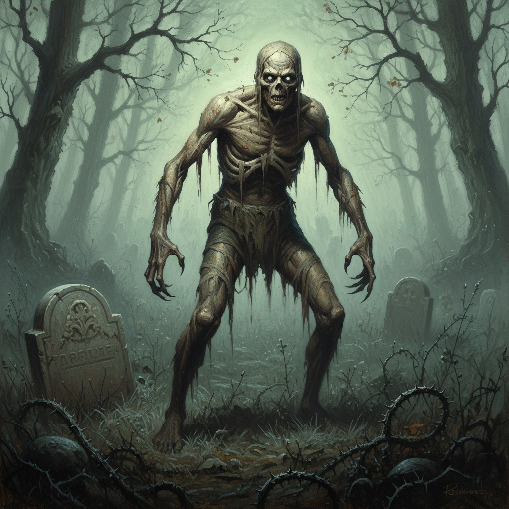 Revenant, original Pathfinder 2e monster artwork by ZapGM