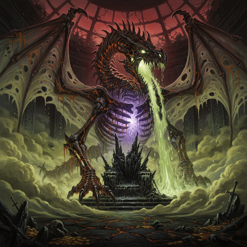 Ravener, original Pathfinder 2e monster artwork by ZapGM