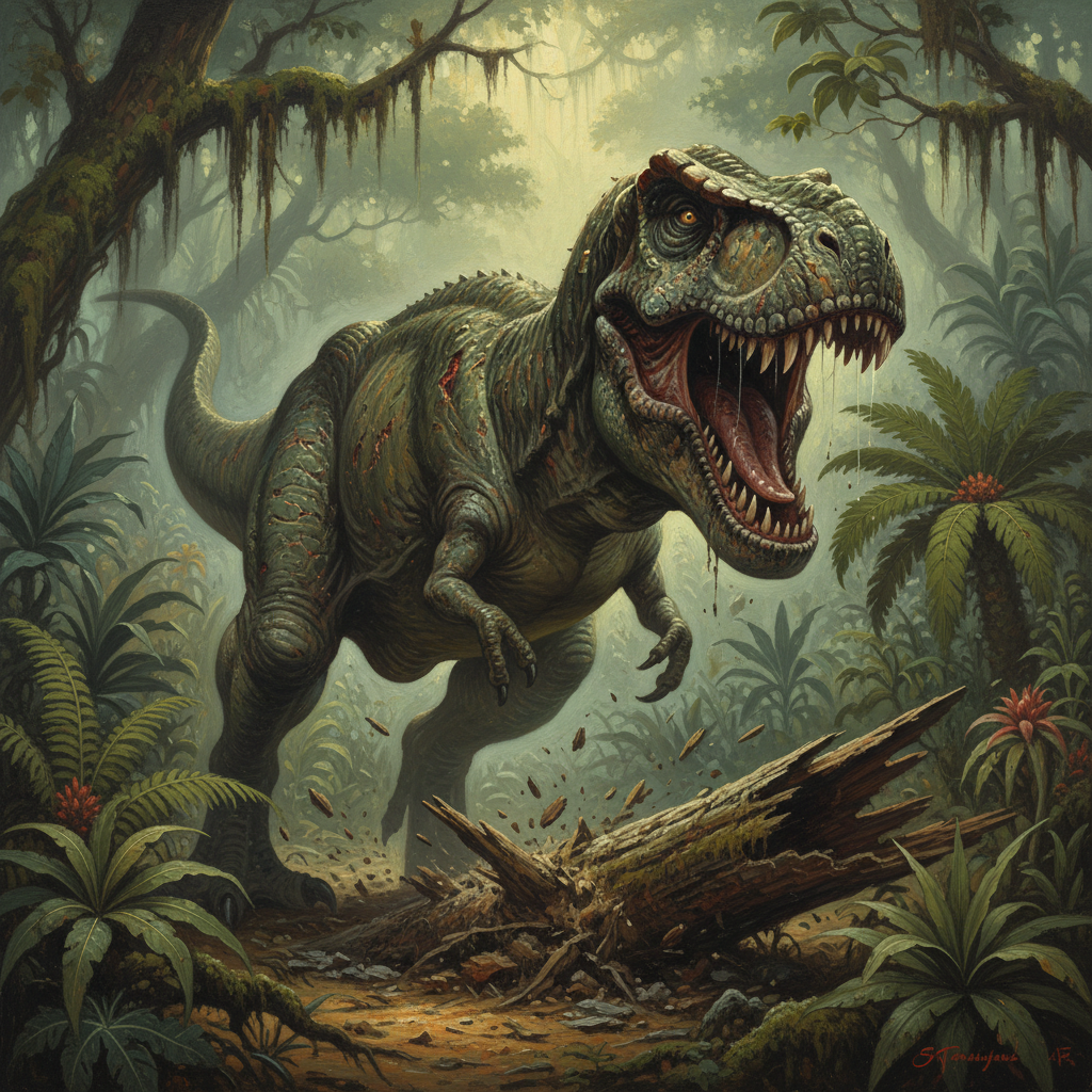 Tyrannosaurus Rex, original D&D 5e monster artwork by ZapGM