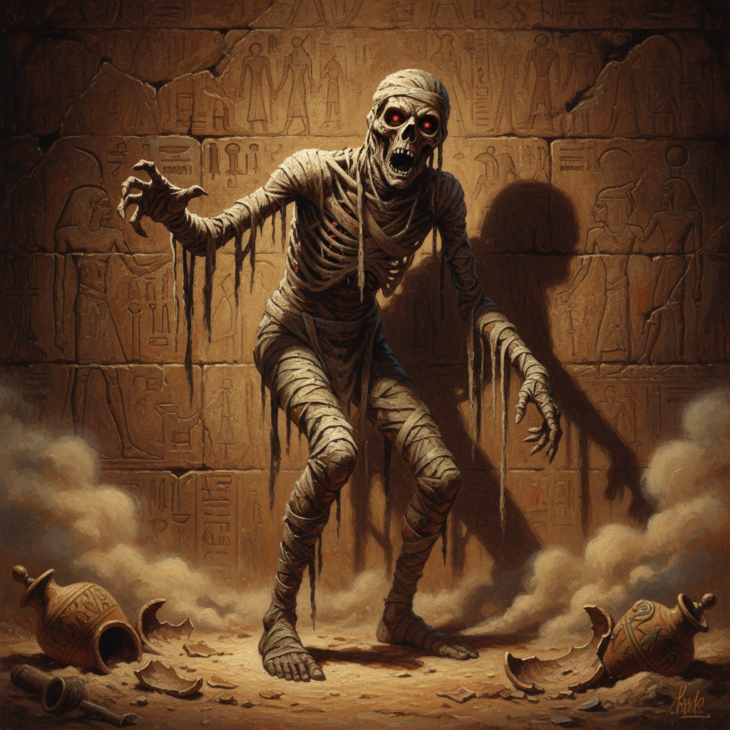 Mummy, original D&D 5e monster artwork by ZapGM