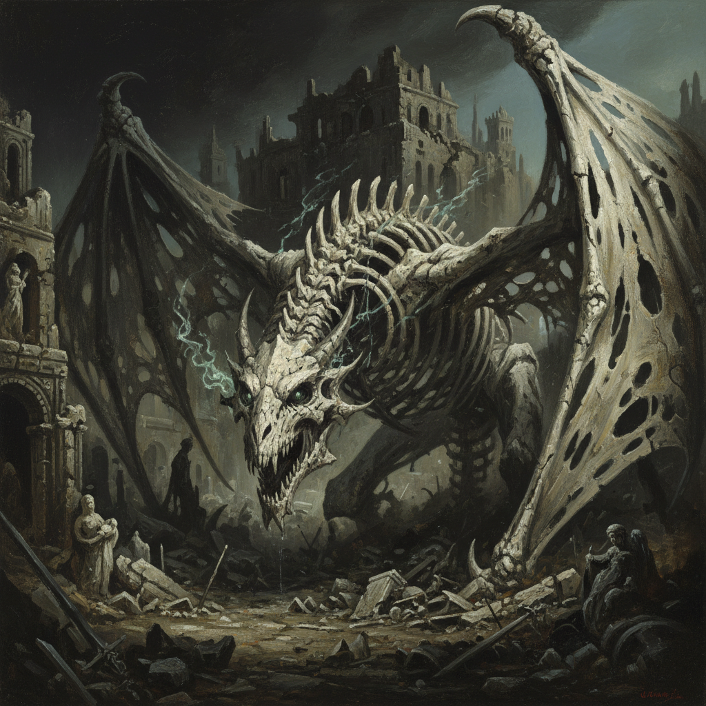 Ravener Husk, original Pathfinder 2e monster artwork by ZapGM