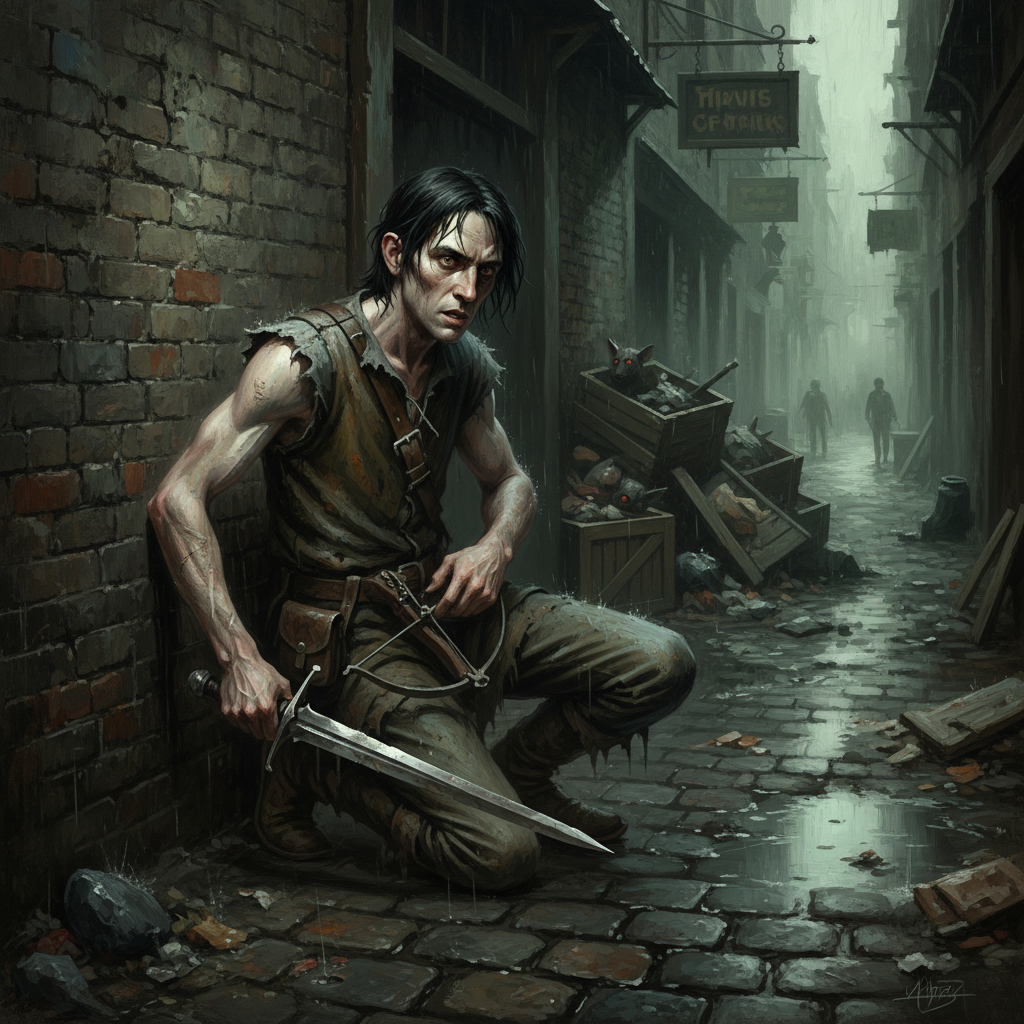 Wererat, Human Form, original D&D 5e monster artwork by ZapGM