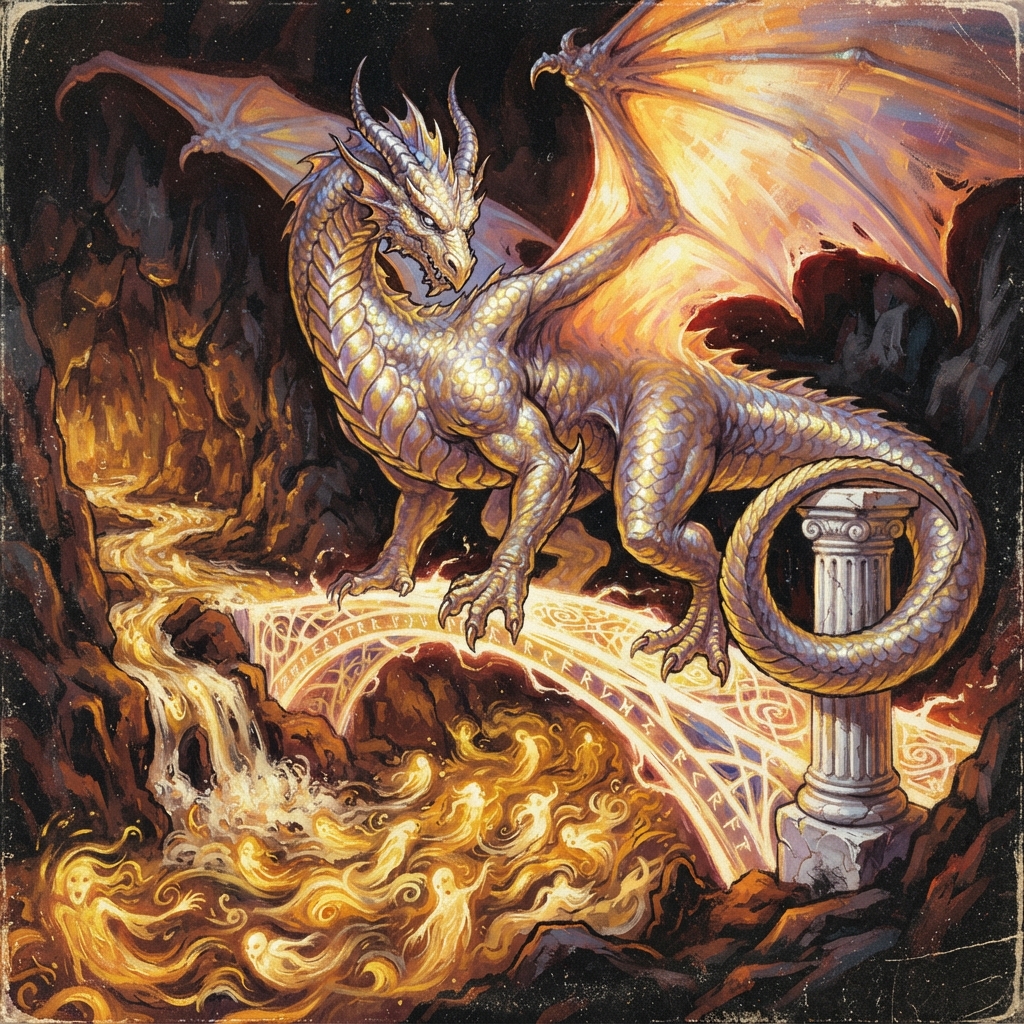 Requiem Dragon (Adult), original Pathfinder 2e monster artwork by ZapGM