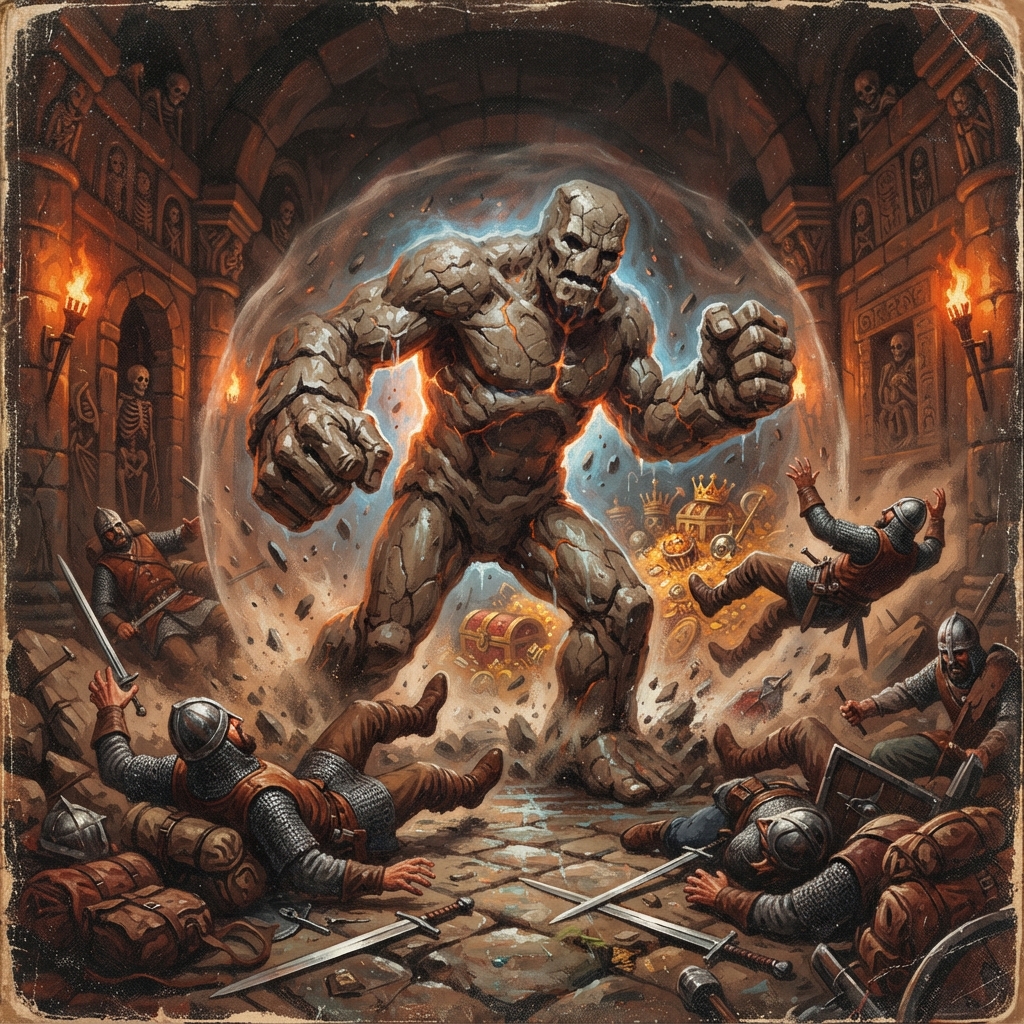 Clay Effigy, original Pathfinder 2e monster artwork by ZapGM