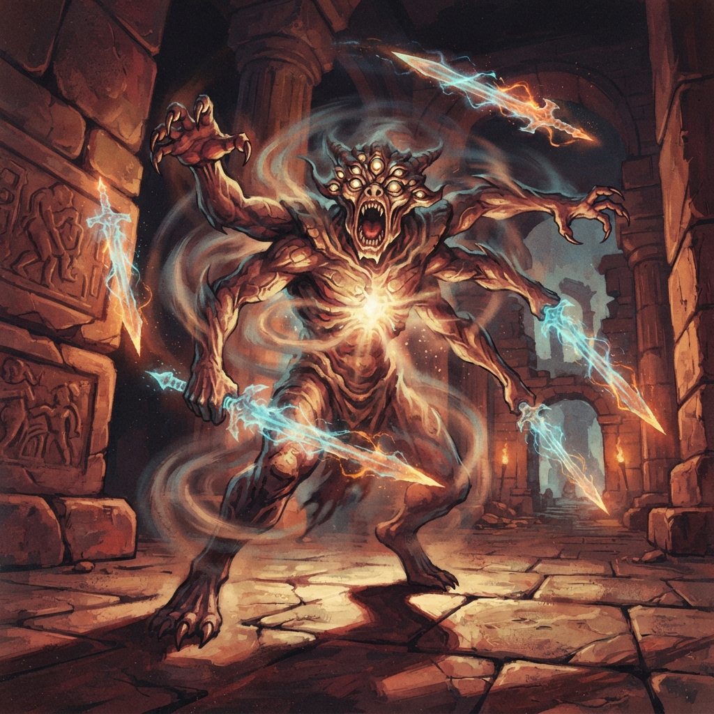 Bikkhasura, original Pathfinder 2e monster artwork by ZapGM