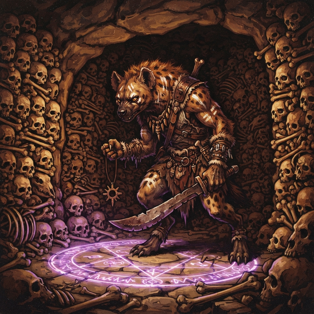 Kholo Bonekeeper, original Pathfinder 2e monster artwork by ZapGM