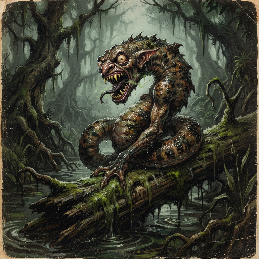 Goblin Snake, original Pathfinder 2e monster artwork by ZapGM