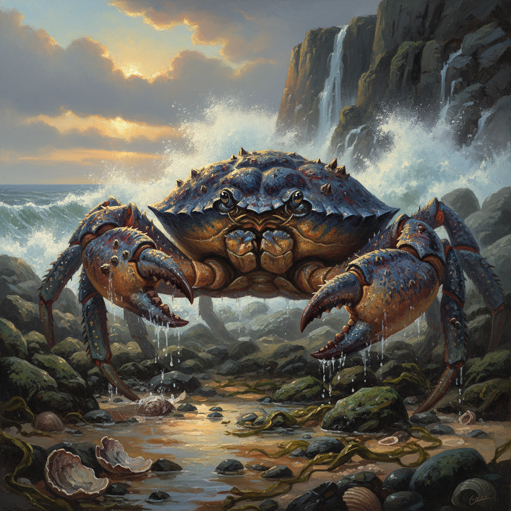 Giant Crab, original Pathfinder 2e monster artwork by ZapGM