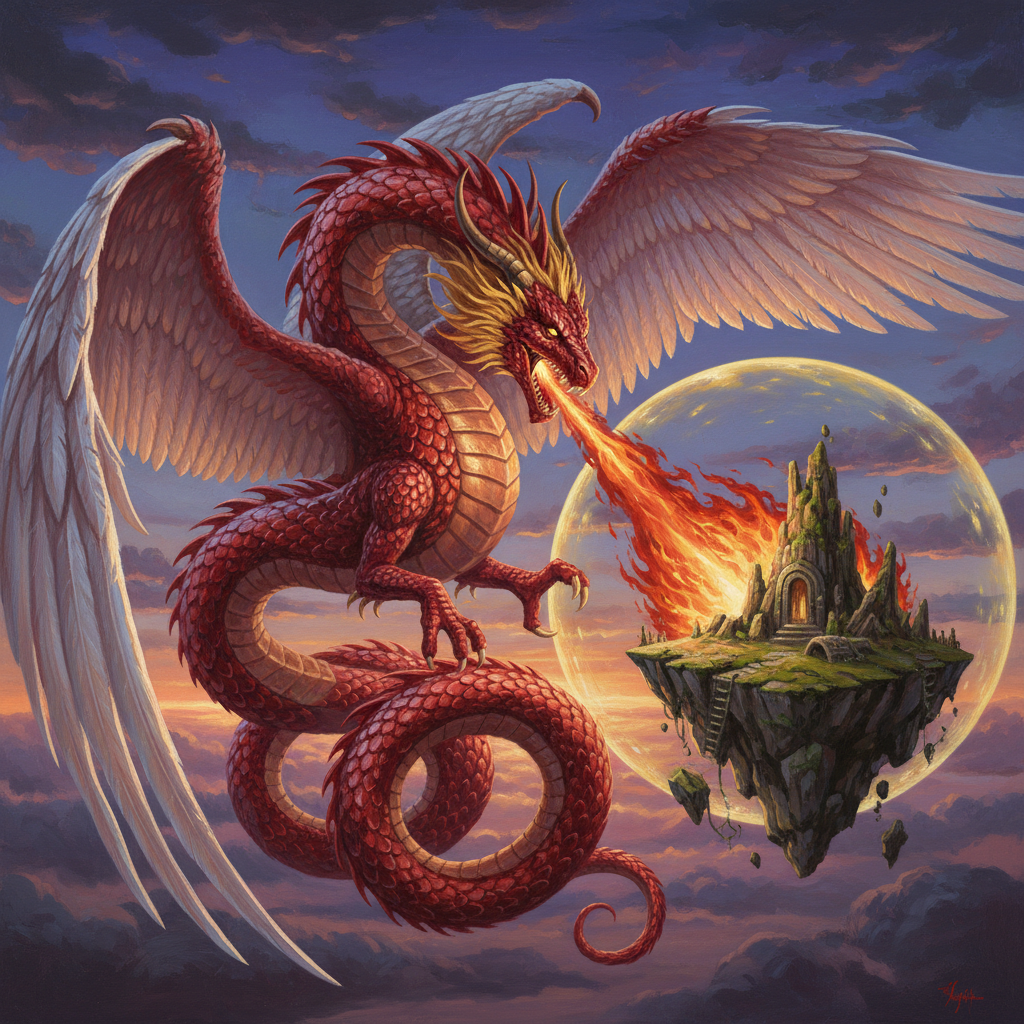 Draconal, original Pathfinder 2e monster artwork by ZapGM