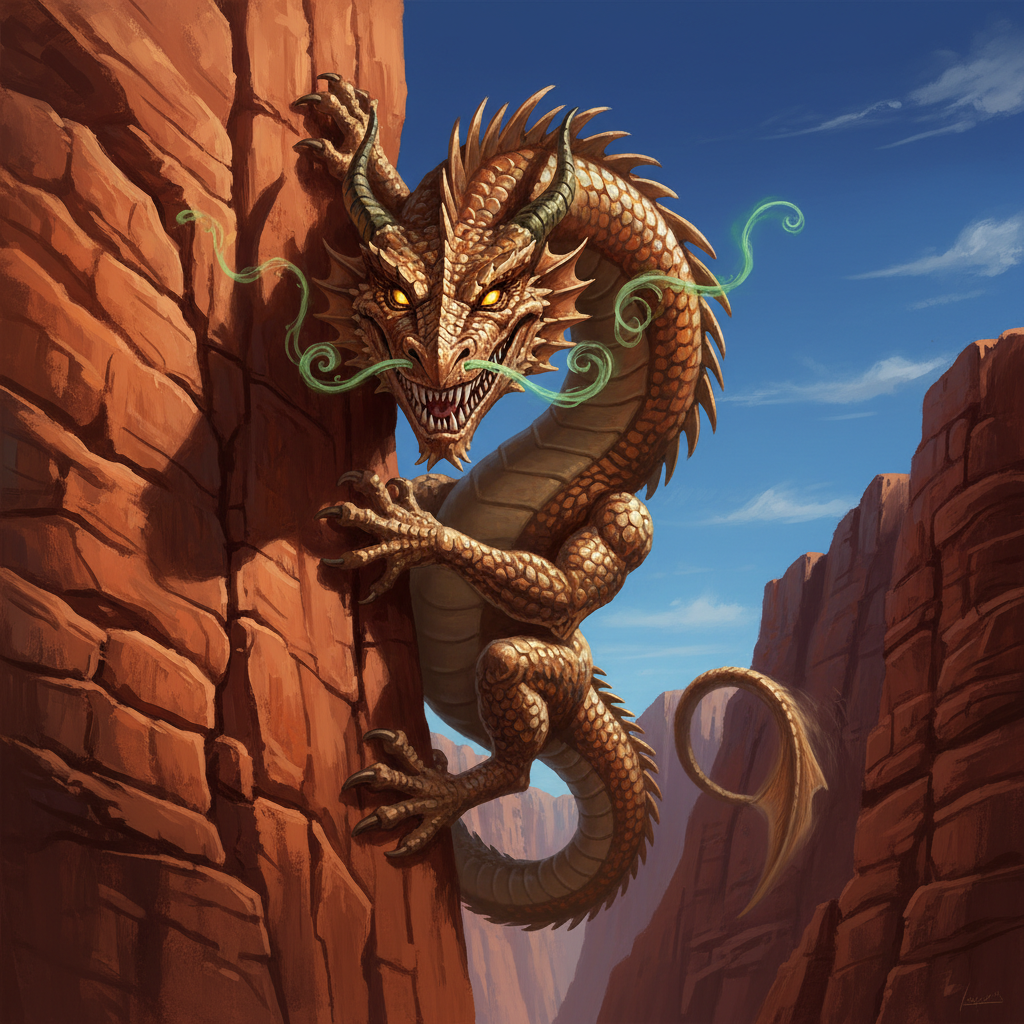 Young Copper Dragon, original Pathfinder 2e monster artwork by ZapGM