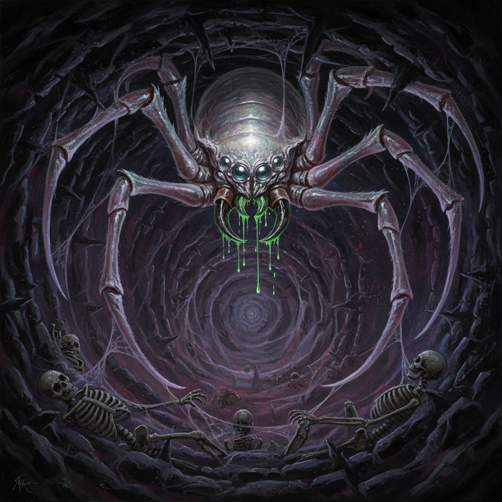 Ether Spider, original Pathfinder 2e monster artwork by ZapGM