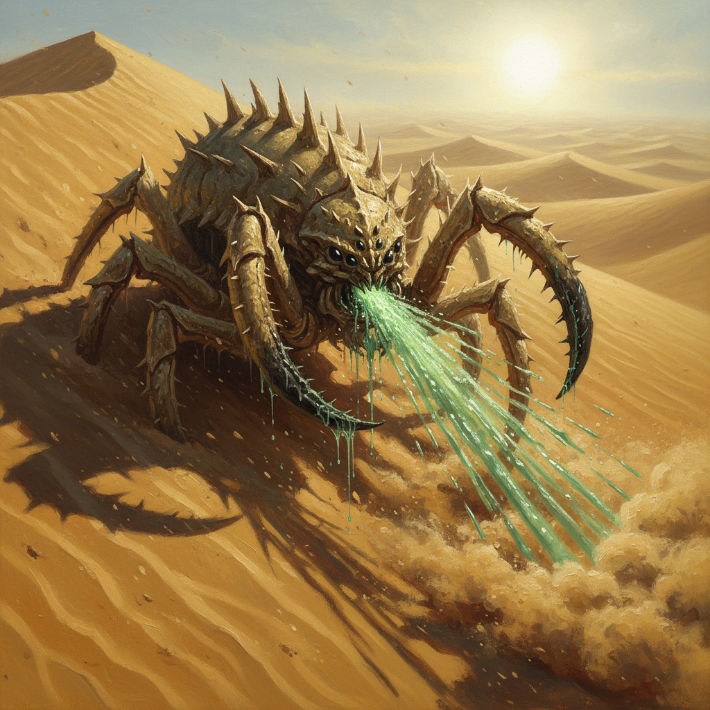Duneshaker Solifugid, original Pathfinder 2e monster artwork by ZapGM