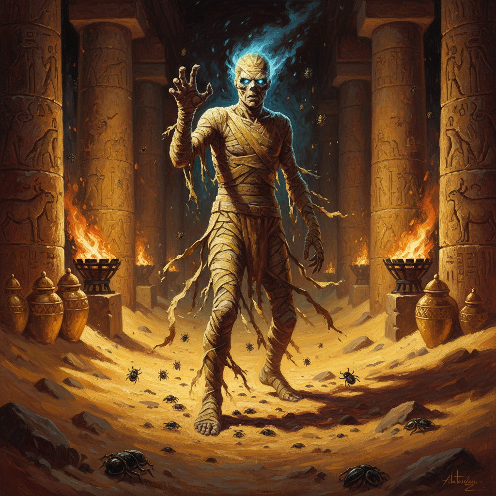 Mummy Lord, original D&D 5e monster artwork by ZapGM