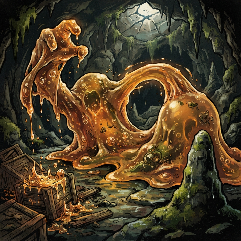 String Slime, original Pathfinder 2e monster artwork by ZapGM