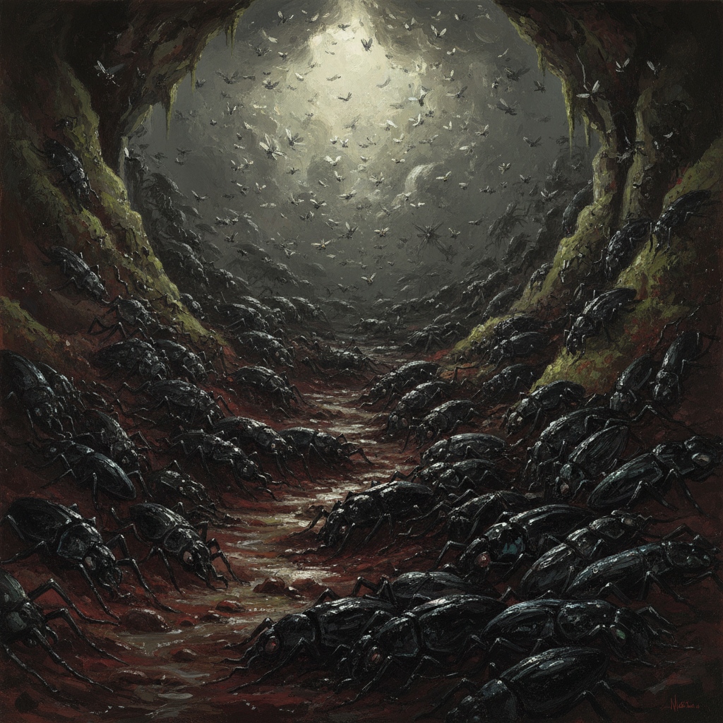 Swarm of Insects, original D&D 5e monster artwork by ZapGM