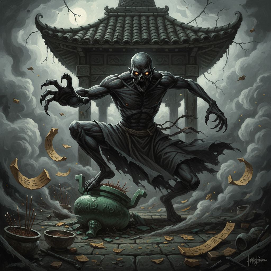 Kurobozu, original Pathfinder 2e monster artwork by ZapGM