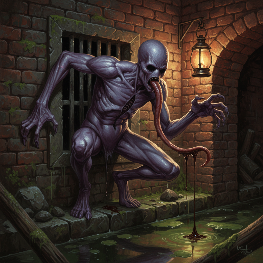 Faceless Stalker, original Pathfinder 2e monster artwork by ZapGM